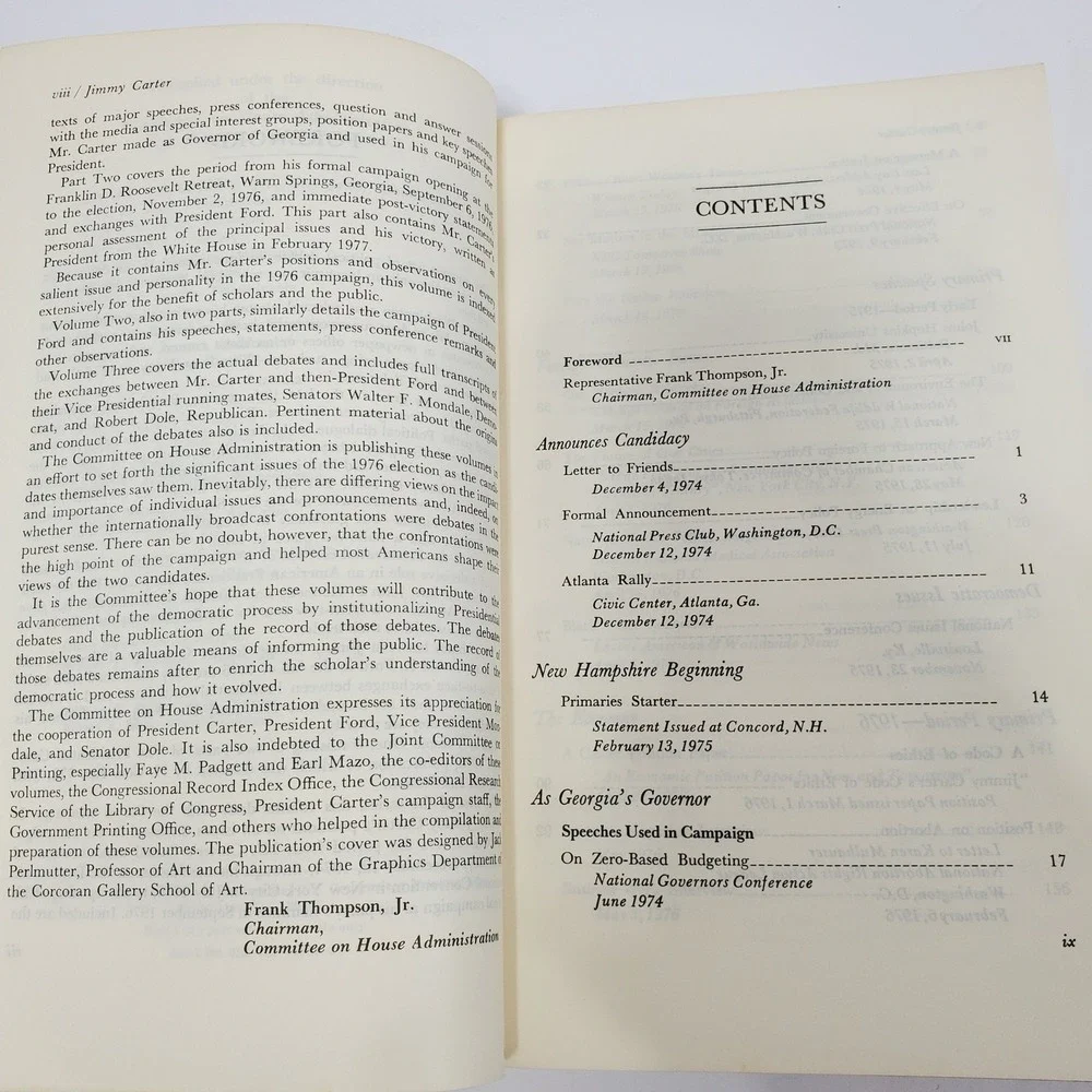 The Presidential Campaign 1976 Jimmy Carter Vol 1 Part 1 US GPO